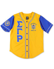 Sigma Gamma Rho Sorority Baseball Jersey- Button Up-Yellow/Blue