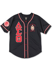 Delta Sigma Theta Sorority Baseball Jersey- Button Up-Black