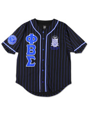 Phi Beta Sigma Fraternity Baseball Jersey- Button Up-Black