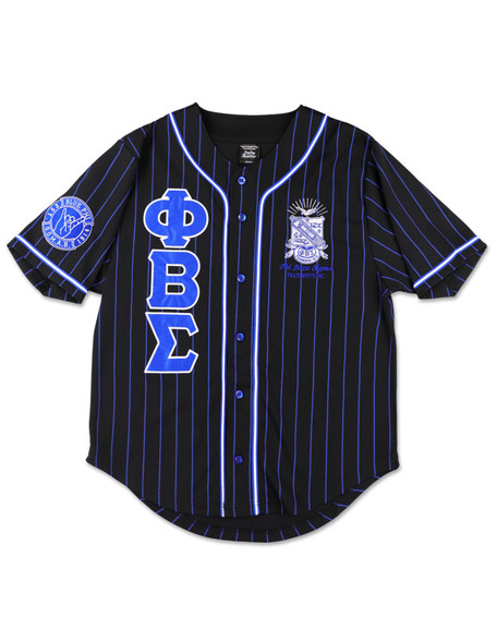 Phi Beta Sigma Fraternity Baseball Jersey- Button Up-Black