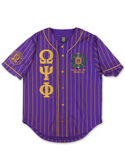 Omega Psi Phi Fraternity Baseball Jersey- Button Up-Purple