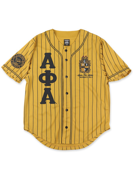 Alpha Phi Alpha Fraternity Baseball Jersey- Button Up-Gold