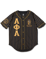 Alpha Phi Alpha Fraternity Baseball Jersey- Button Up-Black