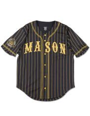 Mason Masonic Baseball Jersey- Button Up-Black