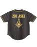 Mason Masonic Baseball Jersey- Button Up-Black