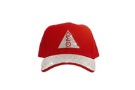 Delta Sigma Theta Sorority-Hat Red with Rhinestone Symbol