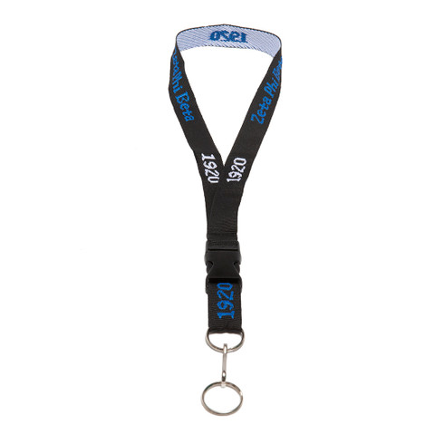 Zeta Phi Beta Sorority Lanyard-Black
