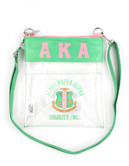 Alpha Kappa Alpha AKA Sorority Clear Cross Body Bag-Green