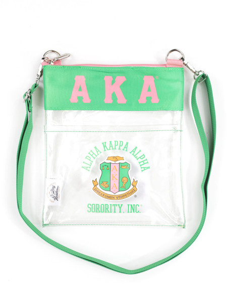Alpha Kappa Alpha AKA Sorority Clear Cross Body Bag-Green