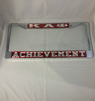 Kappa Alpha Psi Fraternity Achievement License Plate Frame- Red/Silver