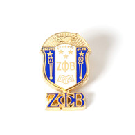 Zeta Phi Beta Sorority Crest with 3 Greek Letter Lapel Pin