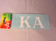 Kappa Alpha Fraternity White Car Letters
