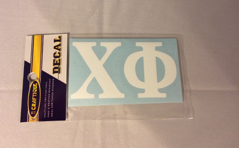 Chi Phi Fraternity White Car Letters