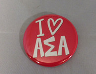 Alpha Sigma Alpha Sorority- I Heart Button- Small