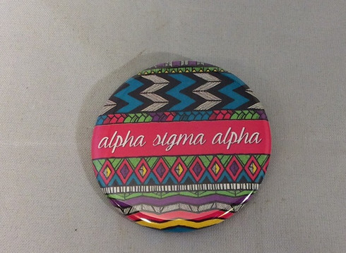 Alpha Sigma Alpha Sorority Tribal Print Button- Small