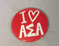 Alpha Sigma Alpha Sorority- I Heart Button- Large 