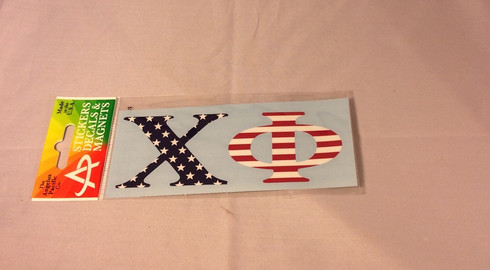 Chi Phi Fraternity Car Letters- American Flag Pattern 