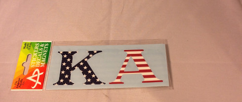 Kappa Alpha Fraternity Car Letters- American Flag Pattern