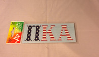 Pi Kappa Alpha PIKE Fraternity Car Letters- American Flag Pattern 