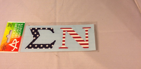 Sigma Nu Fraternity Car Letters- American Flag Pattern 