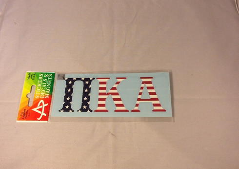 Pi Kappa Alpha PIKE Car Letters- American Flag Pattern