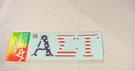 Alpha Sigma Tau Sorority USA Car Letters- American Flag Pattern