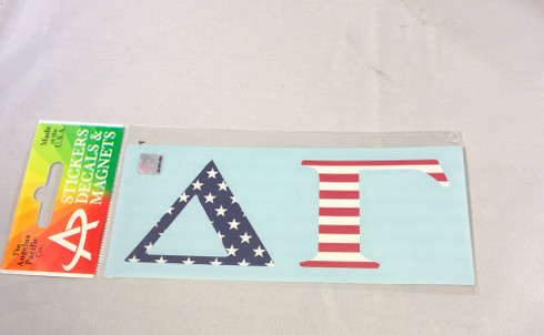 Delta Gamma Sorority USA Car Letters- American Flag Pattern