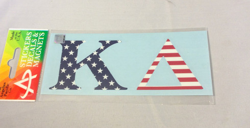 Kappa Delta Sorority USA Car Letters- American Flag Pattern