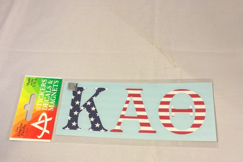 Kappa Alpha Theta Sorority USA Car Letters- American Flag Pattern