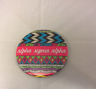 Alpha Sigma Alpha Sorority Tribal Print Button- Large