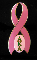Alpha Kappa Alpha AKA Sorority Breast Cancer Ribbon Lapel Pin