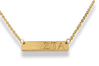 Zeta Tau Alpha ZTA Sorority Bar Necklace 