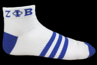 Zeta Phi Beta Sorority Multi-Color Ankle Socks- White/Blue