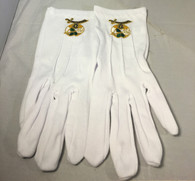 Order of the Eastern Star Daughter of the Nile White Gloves with Symbol