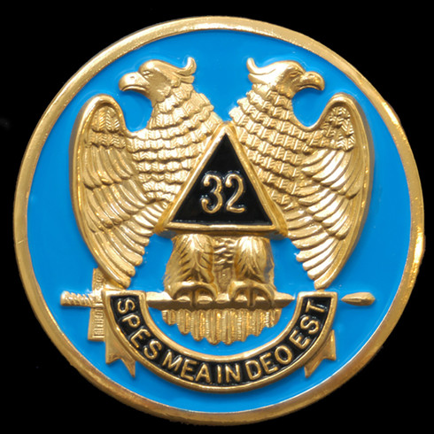 Mason Masonic 32nd Degree Car Emblem- Wings Down