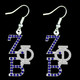 Zeta Phi Beta Sorority Stacked Earrings