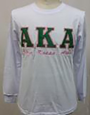Alpha Kappa Alpha AKA Long Sleeve Shirt- White