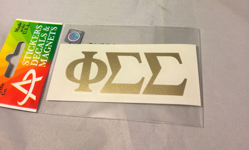 Phi Sigma Sigma Sorority Metallic Gold Letters
