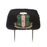Alpha Kappa Alpha AKA Sorority Headrest Cover-Black-Set of 2 