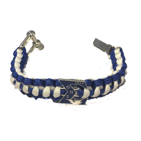 Phi Beta Sigma Fraternity Survival Paracord Bracelet with Symbol