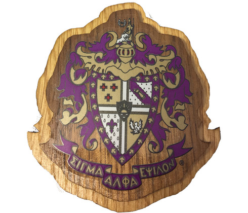 Sigma Alpha Epsilon SAE Fraternity Raised Wood Crest