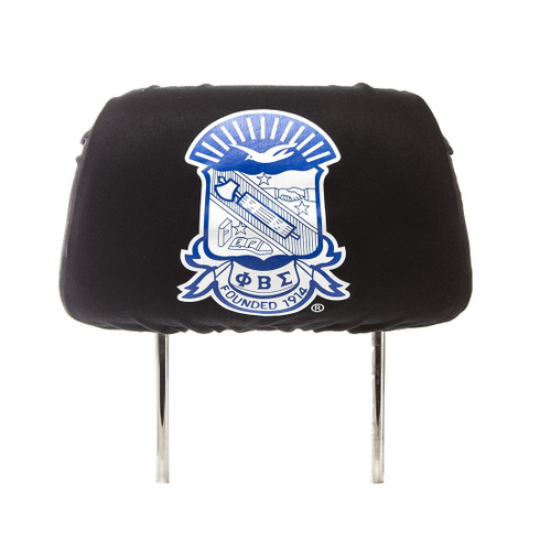 Phi Beta Sigma Fraternity Headrest Cover- Black-Set of 2