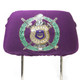 Omega Psi Phi Fraternity Headrest Cover- Purple- Set of 2