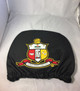 Kappa Alpha Psi Fraternity Headrest Cover- Black- Set of 2-Front