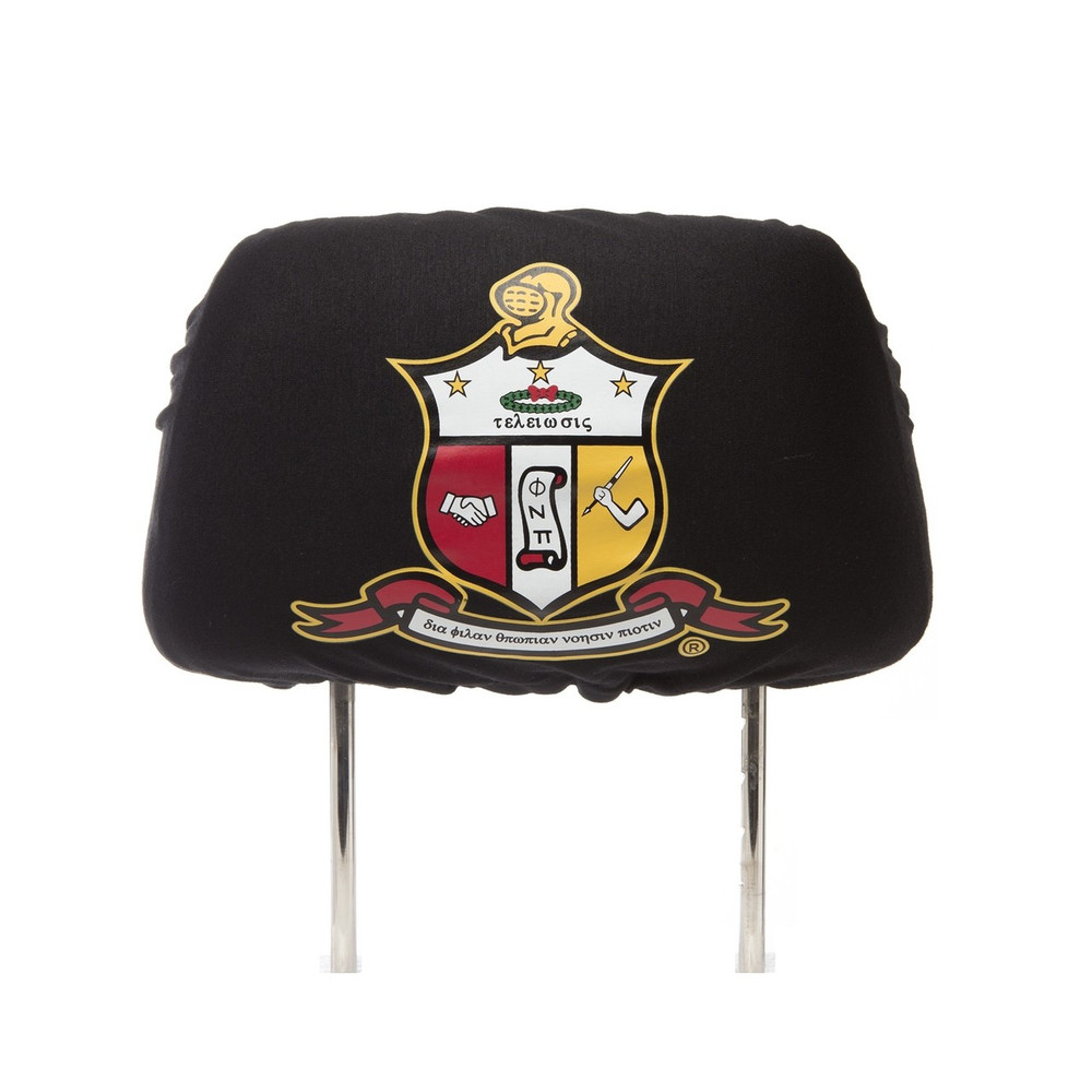 Kappa Alpha Headrest Cover- Black- Set of - Brothers and Sisters' Greek Store