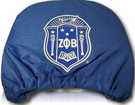 Zeta Phi Beta Sorority Headrest Cover- Blue- Set of 2