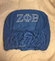 Zeta Phi Beta Sorority Headrest Cover- Blue- Set of 2- Back