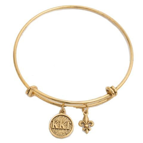 Kappa Kappa Gamma Sorority Expandable Bracelet- Gold 