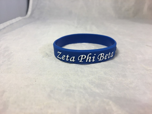 Zeta Phi Beta Sorority Silicone Bracelet- Blue 