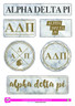 Alpha Delta Pi ADPI Sorority Stickers- Marble